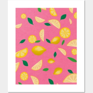 Pink lemonade fun digital pattern Posters and Art